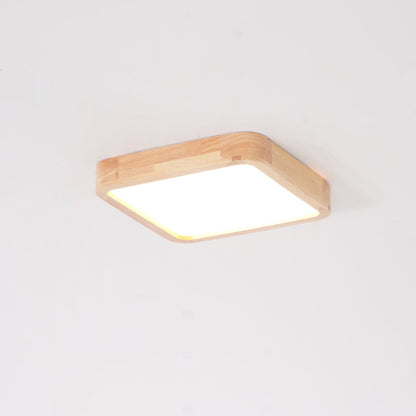 Plafondlamp Scandinavisch met Houten Rand en Geïntegreerd LED