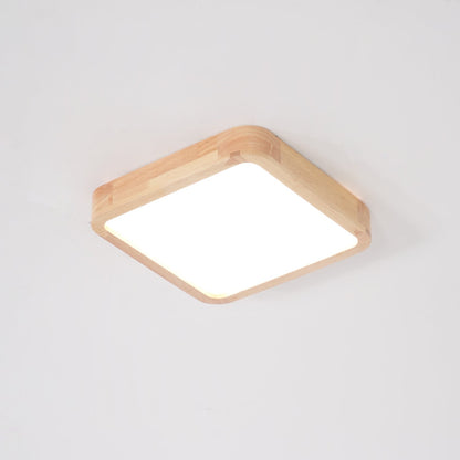 Plafondlamp Scandinavisch met Houten Rand en Geïntegreerd LED