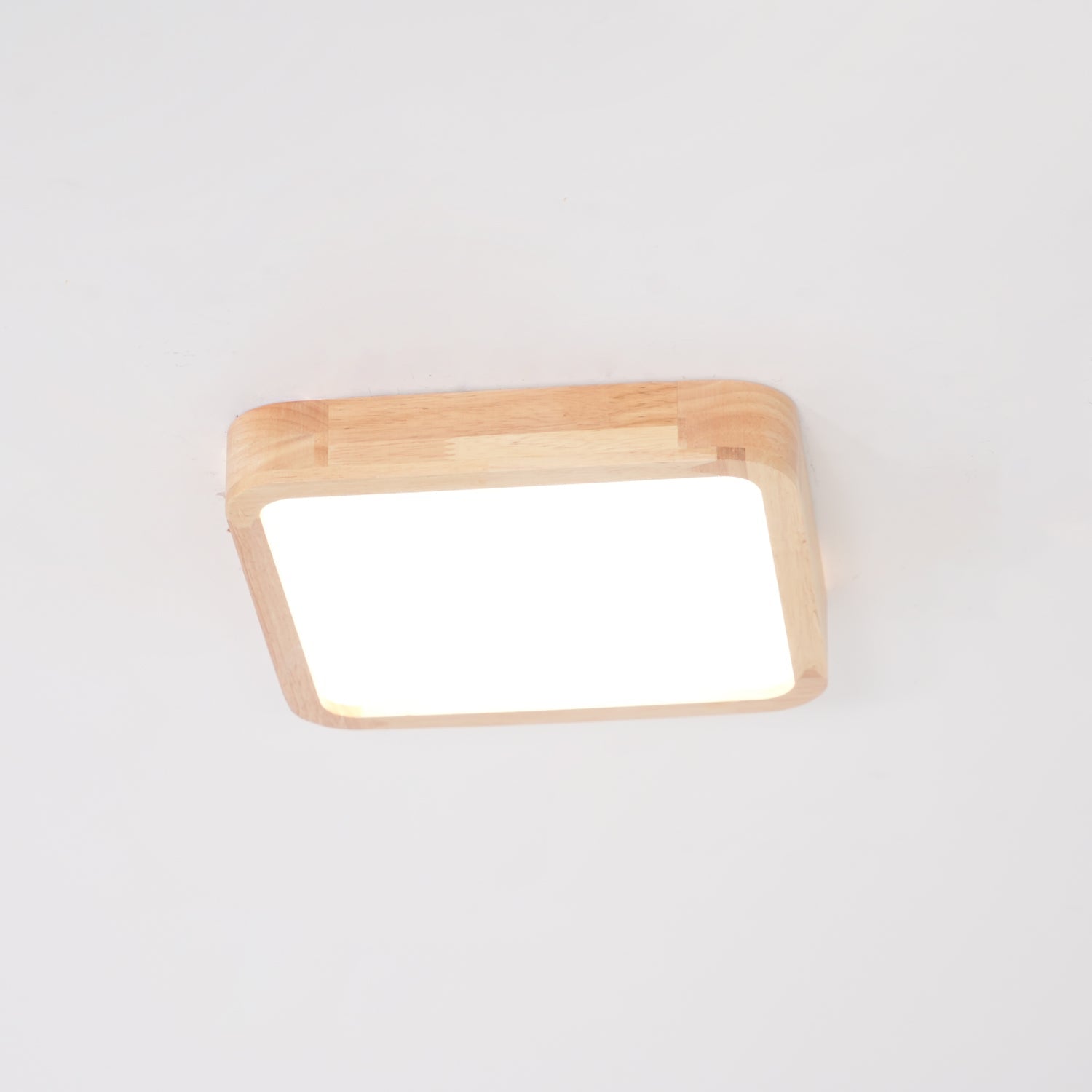 Plafondlamp Scandinavisch met Houten Rand en Geïntegreerd LED