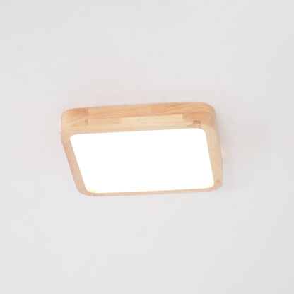 Plafondlamp Scandinavisch met Houten Rand en Geïntegreerd LED