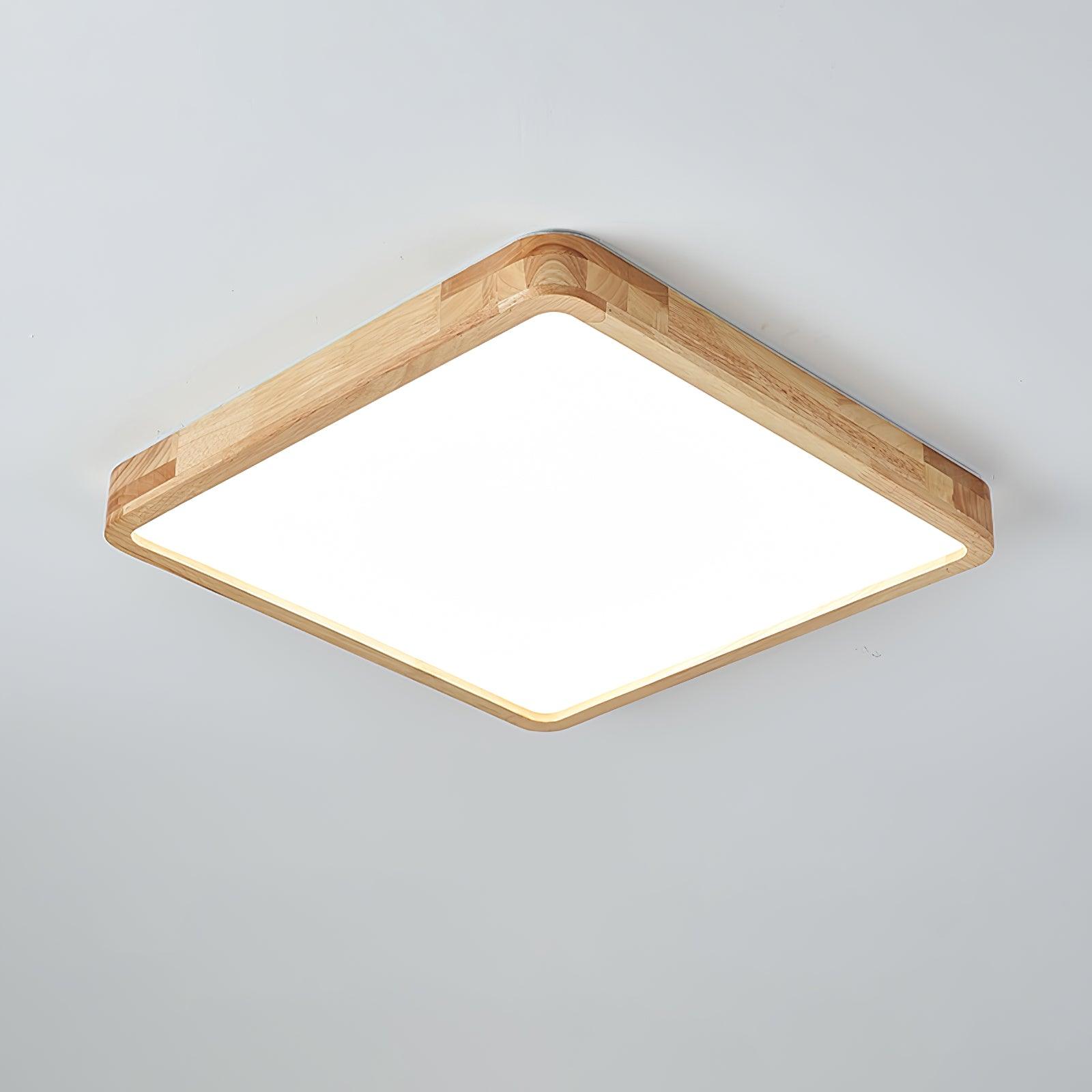 Plafondlamp Scandinavisch met Houten Rand en Geïntegreerd LED
