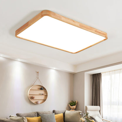 Plafondlamp Scandinavisch met Houten Rand en Geïntegreerd LED