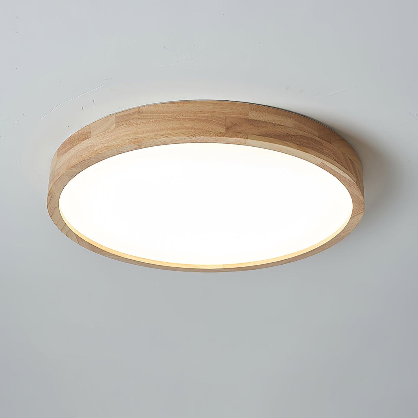Plafondlamp Scandinavisch met Houten Rand en Geïntegreerd LED