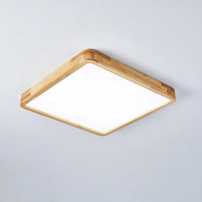Plafondlamp Scandinavisch met Houten Rand en Geïntegreerd LED