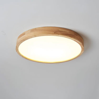 Plafondlamp Scandinavisch met Houten Rand en Geïntegreerd LED