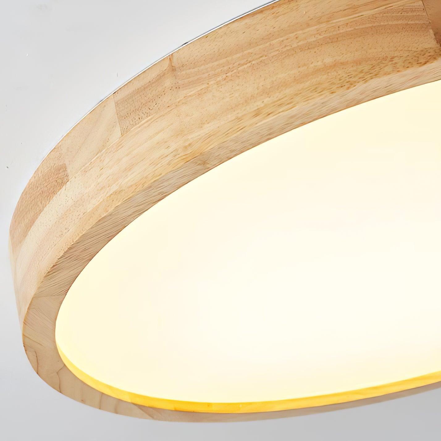 Plafondlamp Scandinavisch met Houten Rand en Geïntegreerd LED