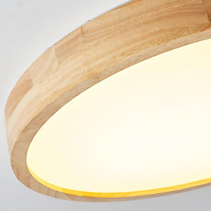 Plafondlamp Scandinavisch met Houten Rand en Geïntegreerd LED