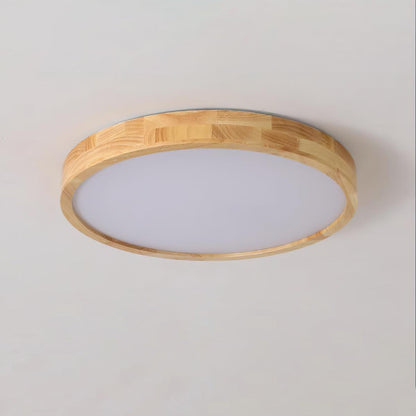 Plafondlamp Scandinavisch met Houten Rand en Geïntegreerd LED
