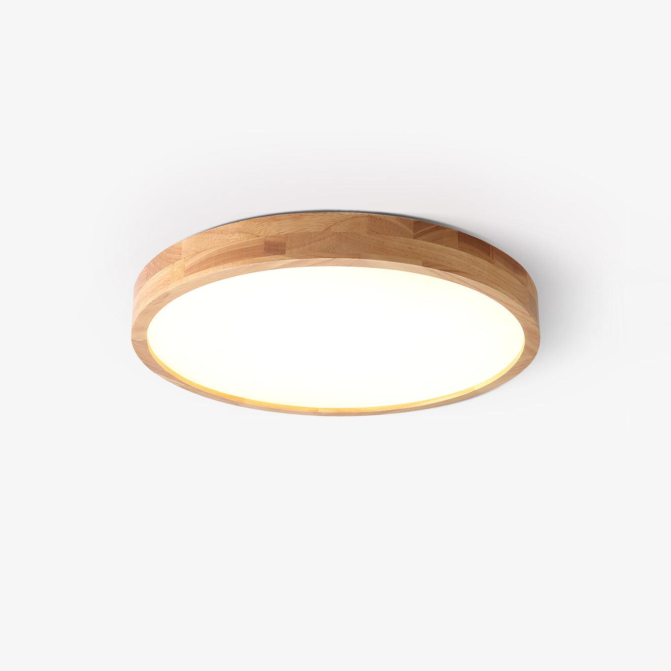 Plafondlamp Scandinavisch met Houten Rand en Geïntegreerd LED
