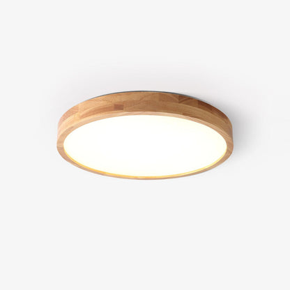 Plafondlamp Scandinavisch met Houten Rand en Geïntegreerd LED
