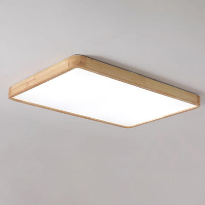 Plafondlamp Scandinavisch met Houten Rand en Geïntegreerd LED
