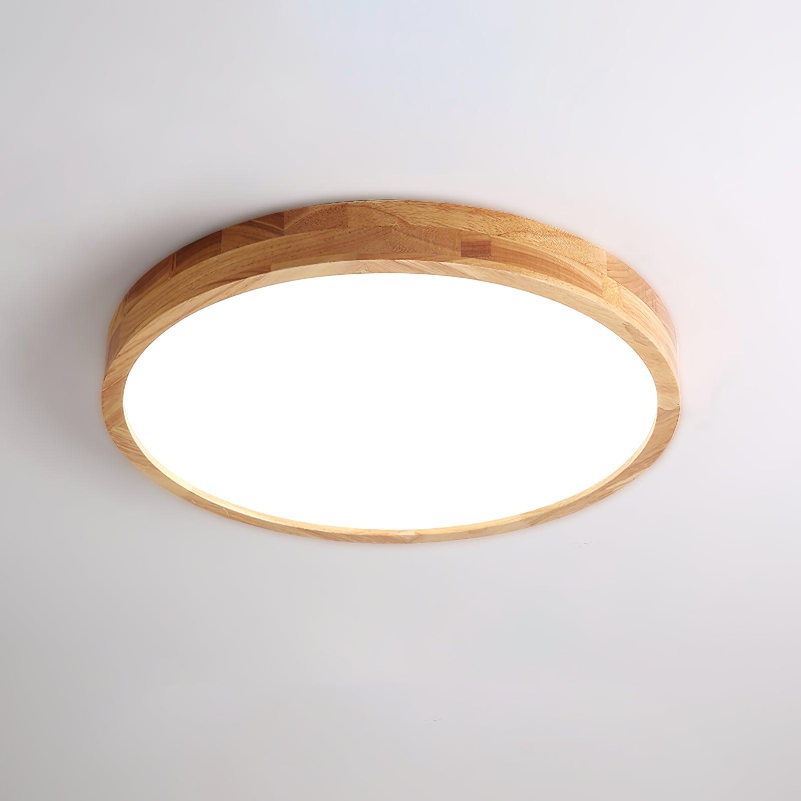 Plafondlamp Scandinavisch met Houten Rand en Geïntegreerd LED