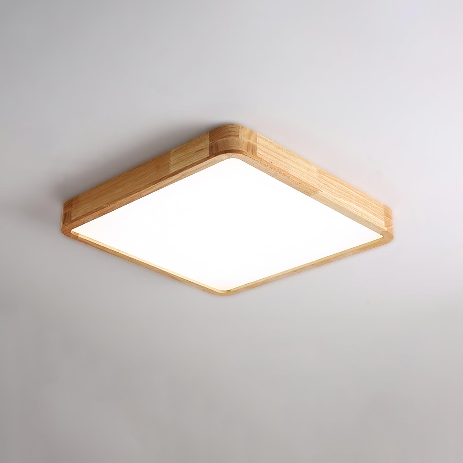Plafondlamp Scandinavisch met Houten Rand en Geïntegreerd LED