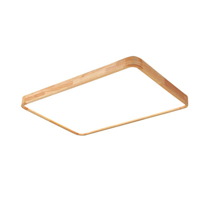 Plafondlamp Scandinavisch met Houten Rand en Geïntegreerd LED