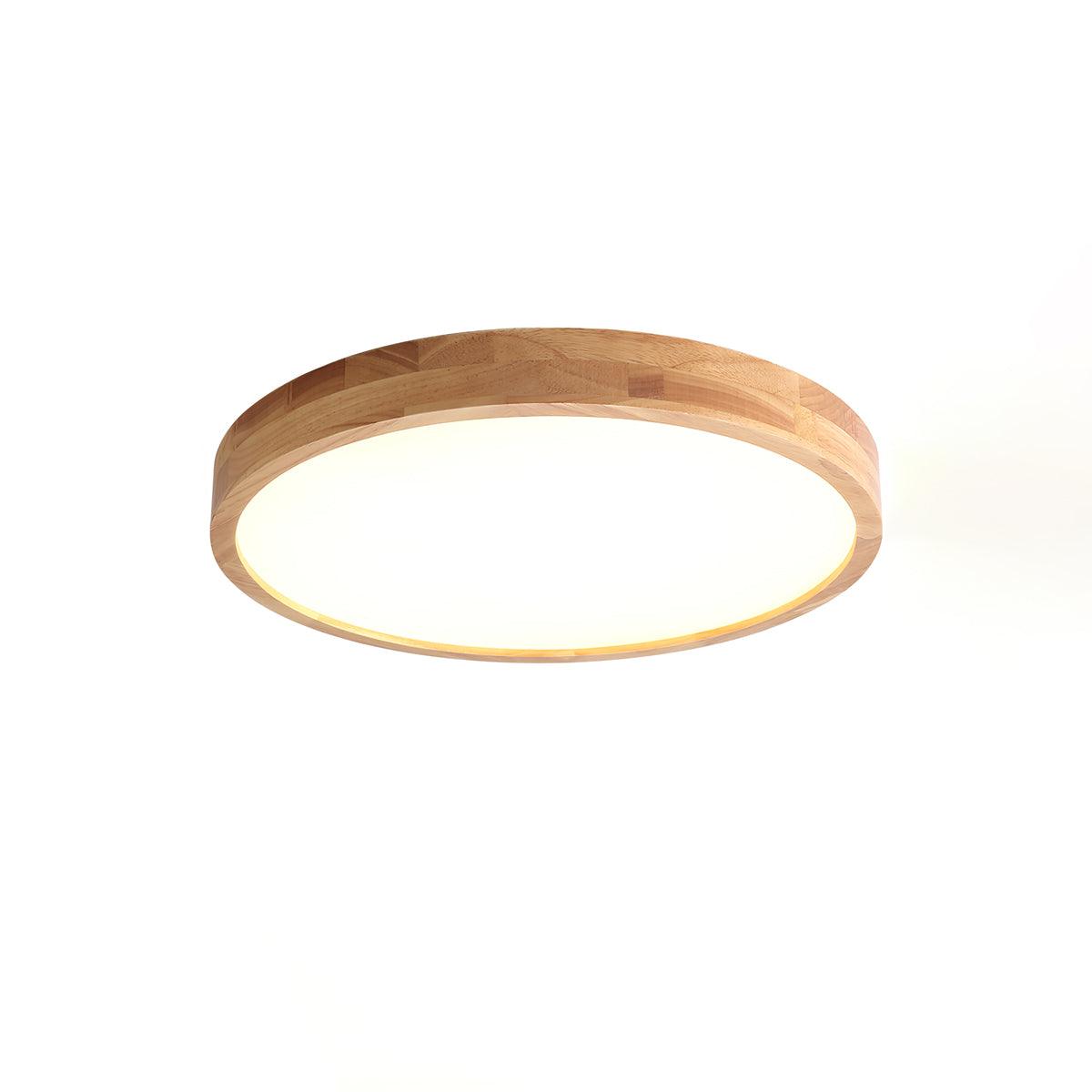 Plafondlamp Scandinavisch met Houten Rand en Geïntegreerd LED