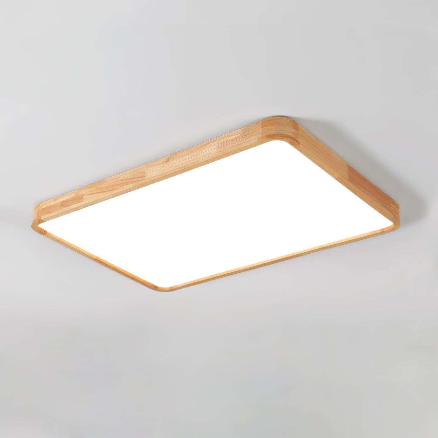Plafondlamp Scandinavisch met Houten Rand en Geïntegreerd LED