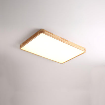 Plafondlamp Scandinavisch met Houten Rand en Geïntegreerd LED