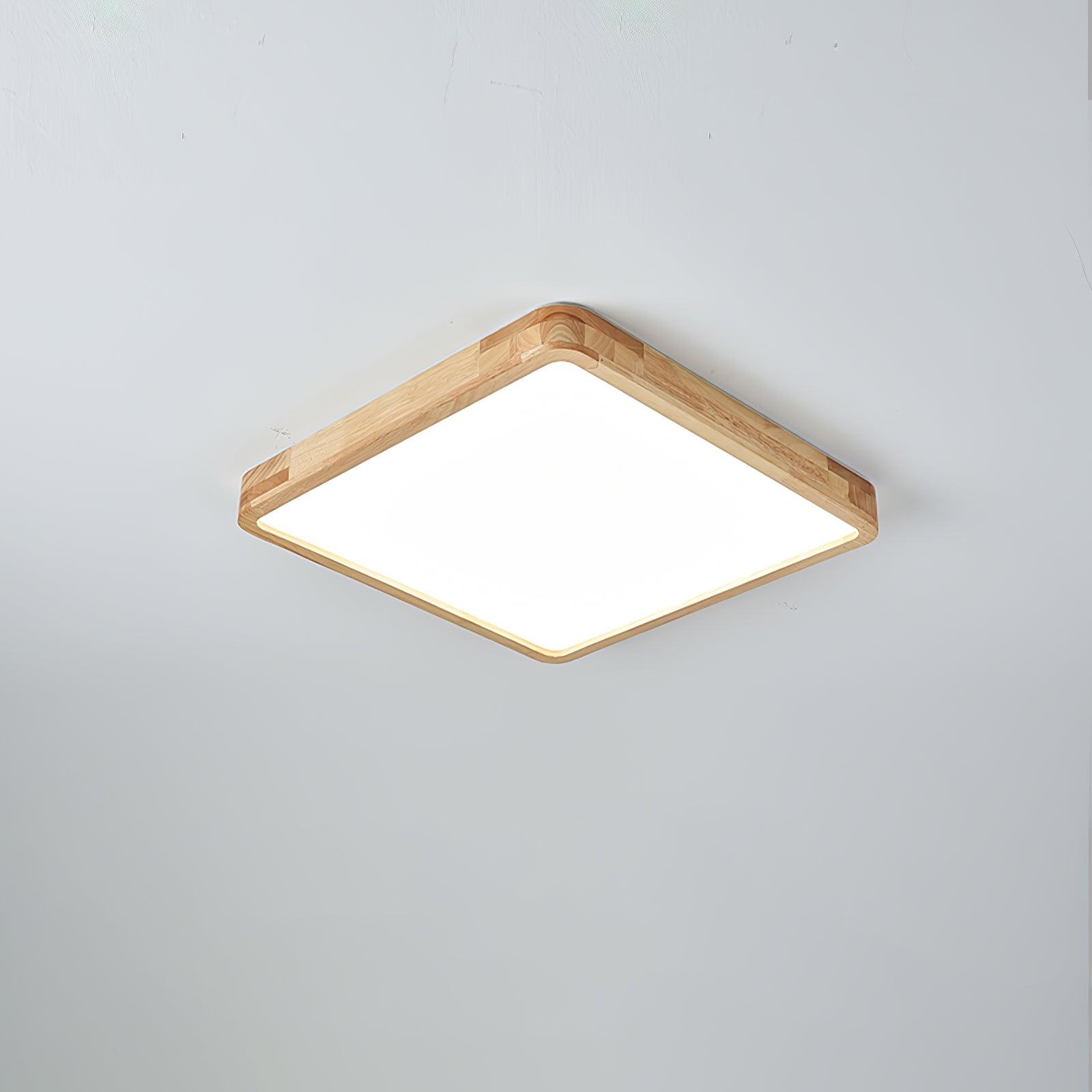 Plafondlamp Scandinavisch met Houten Rand en Geïntegreerd LED