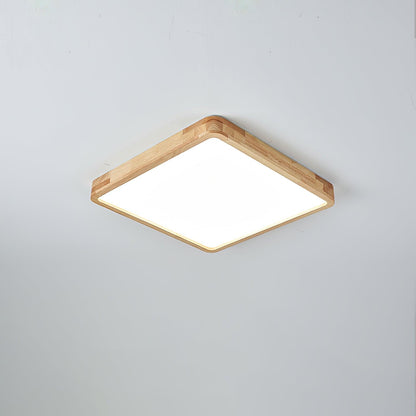 Plafondlamp Scandinavisch met Houten Rand en Geïntegreerd LED