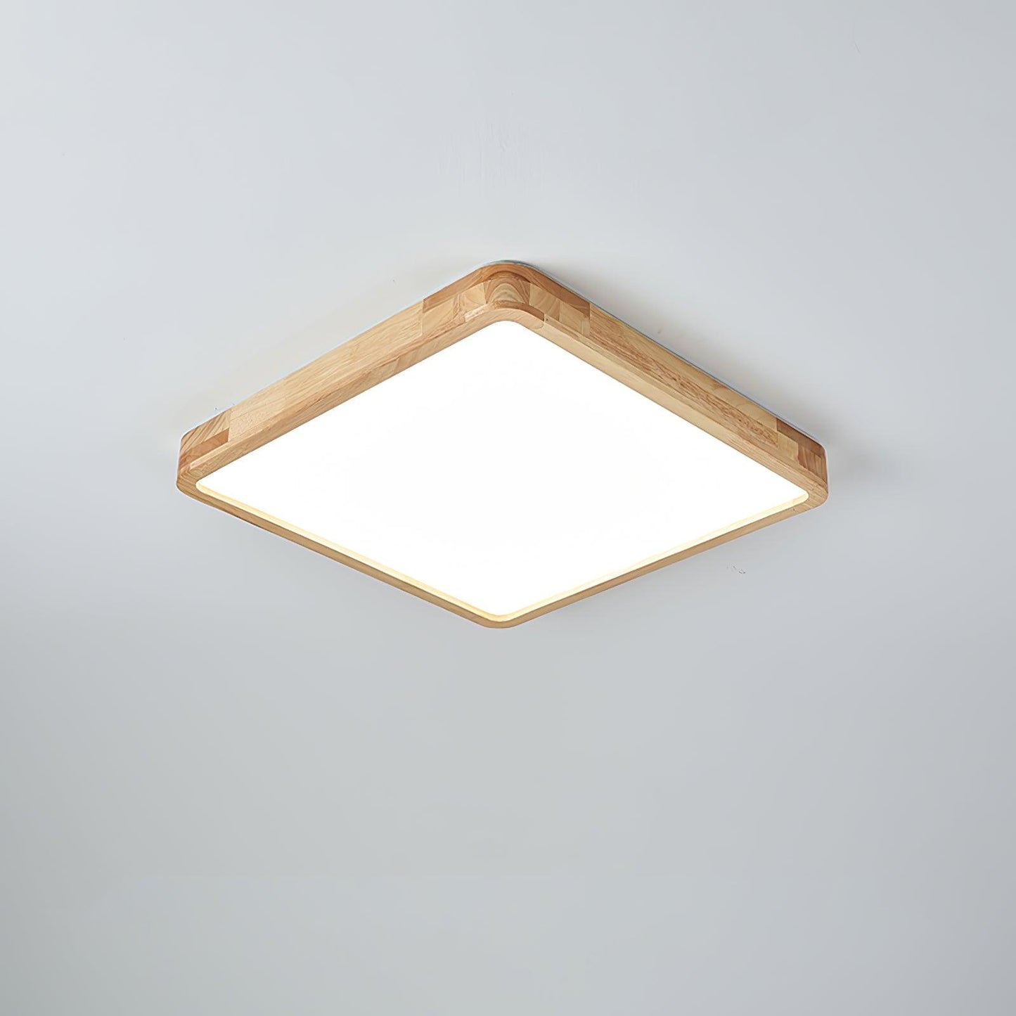 Plafondlamp Scandinavisch met Houten Rand en Geïntegreerd LED
