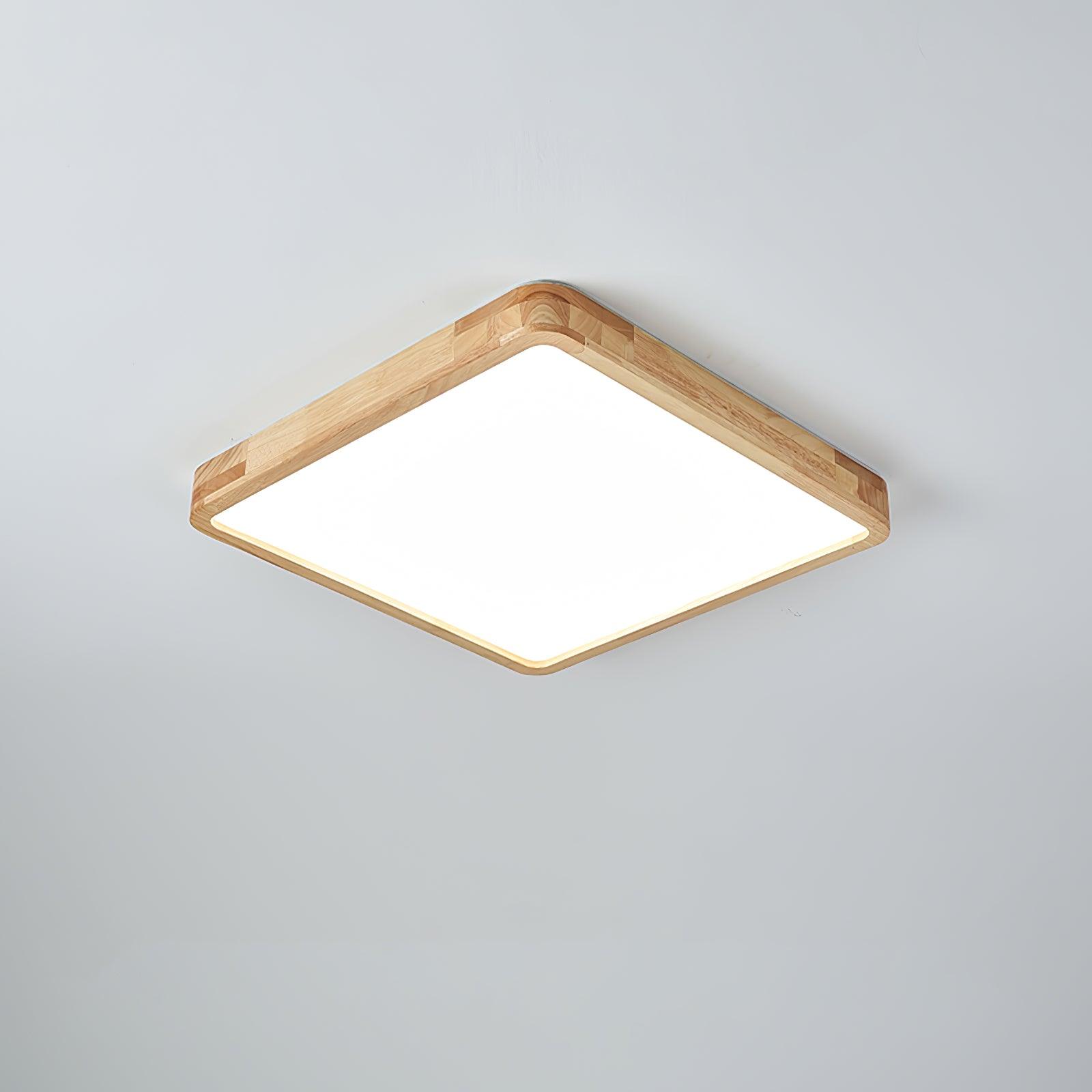 Plafondlamp Scandinavisch met Houten Rand en Geïntegreerd LED