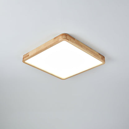 Plafondlamp Scandinavisch met Houten Rand en Geïntegreerd LED