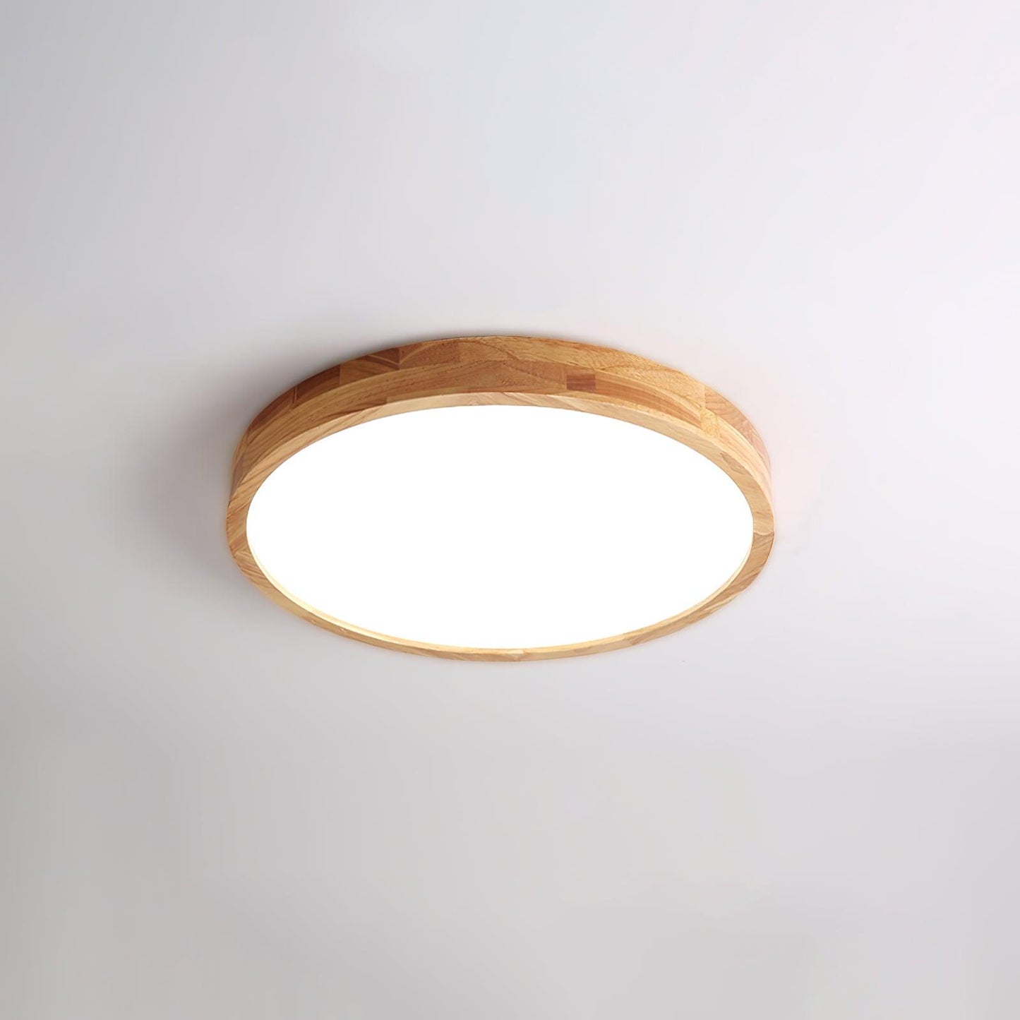Plafondlamp Scandinavisch met Houten Rand en Geïntegreerd LED
