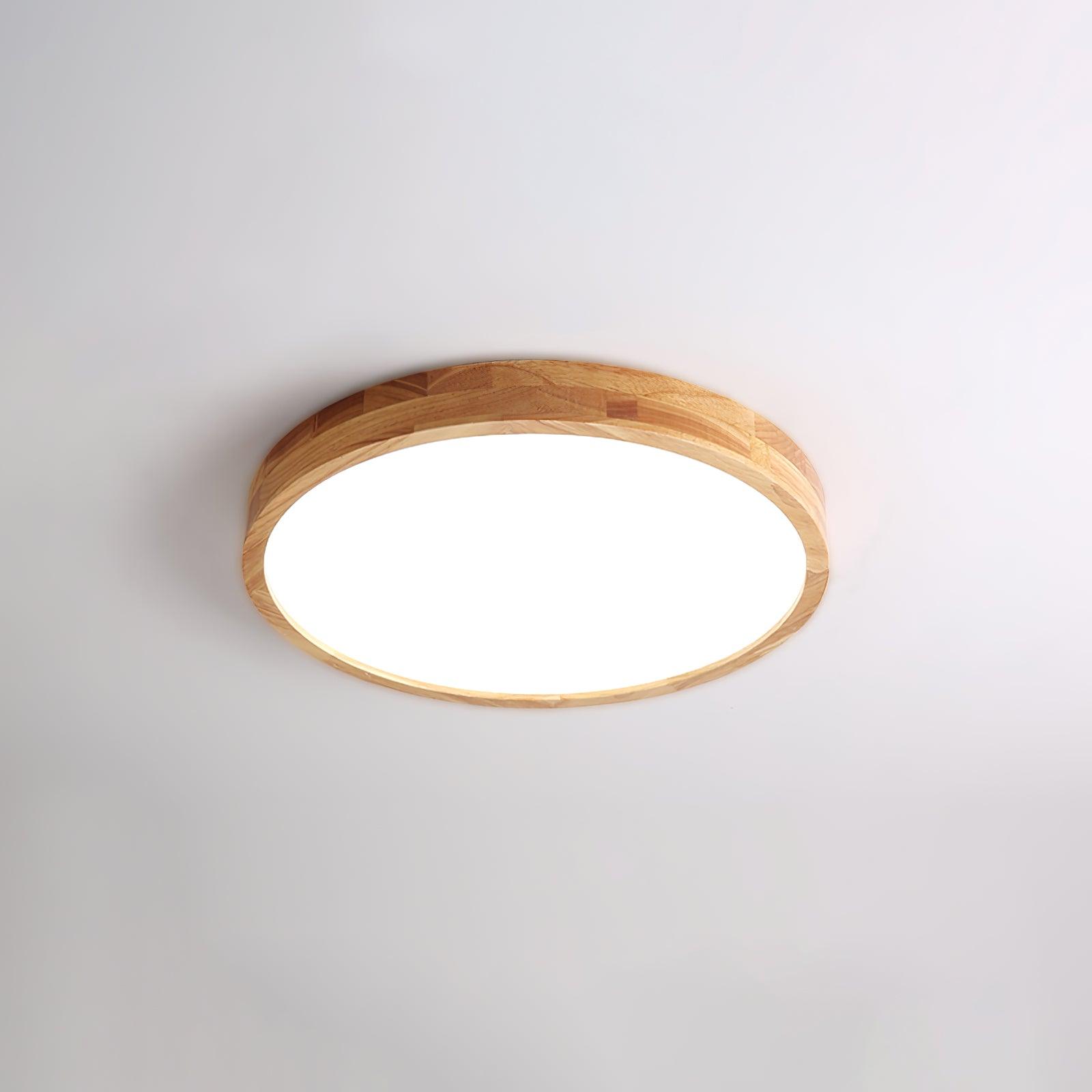 Plafondlamp Scandinavisch met Houten Rand en Geïntegreerd LED