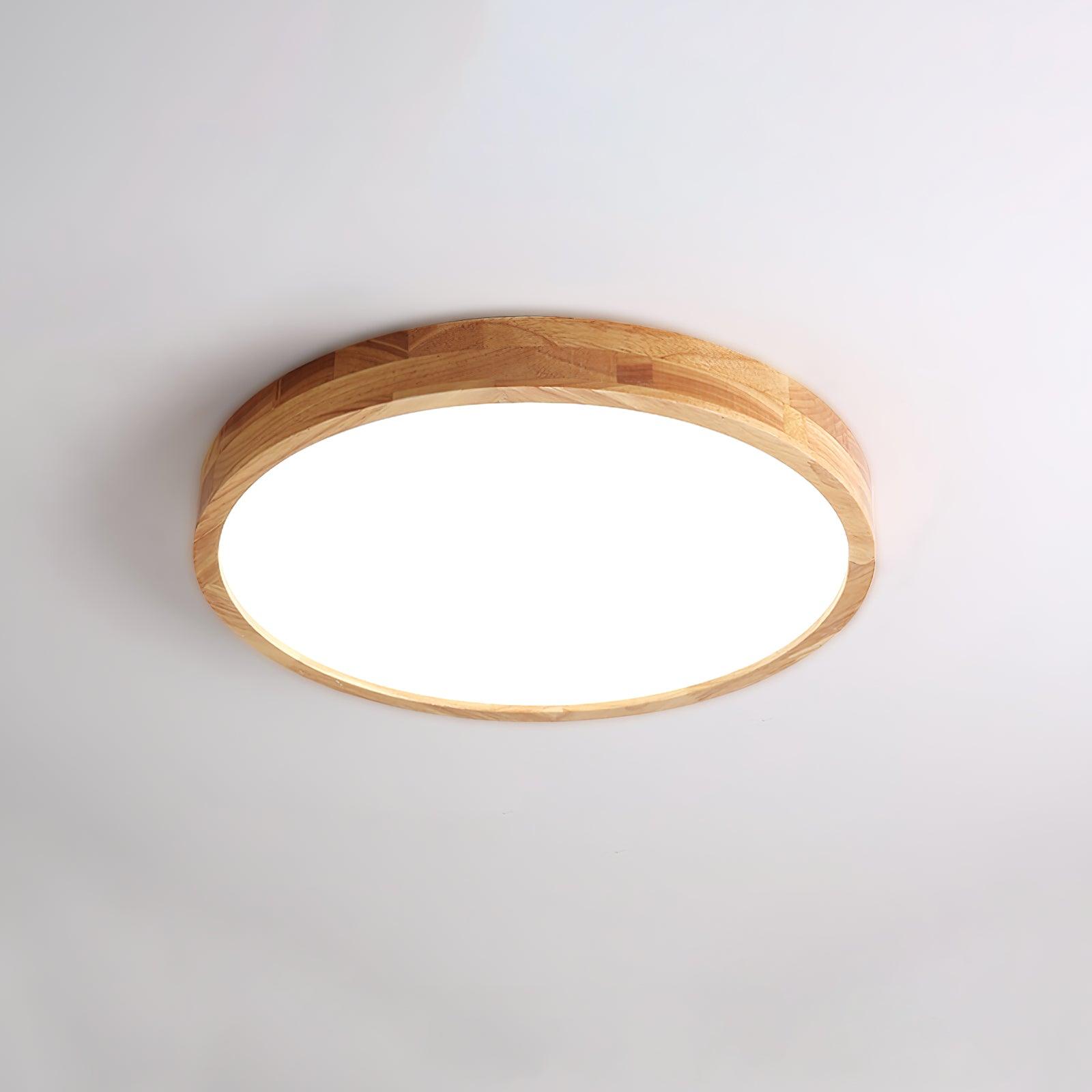 Plafondlamp Scandinavisch met Houten Rand en Geïntegreerd LED