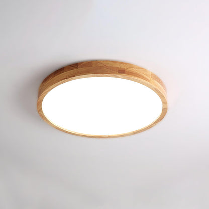 Plafondlamp Scandinavisch met Houten Rand en Geïntegreerd LED