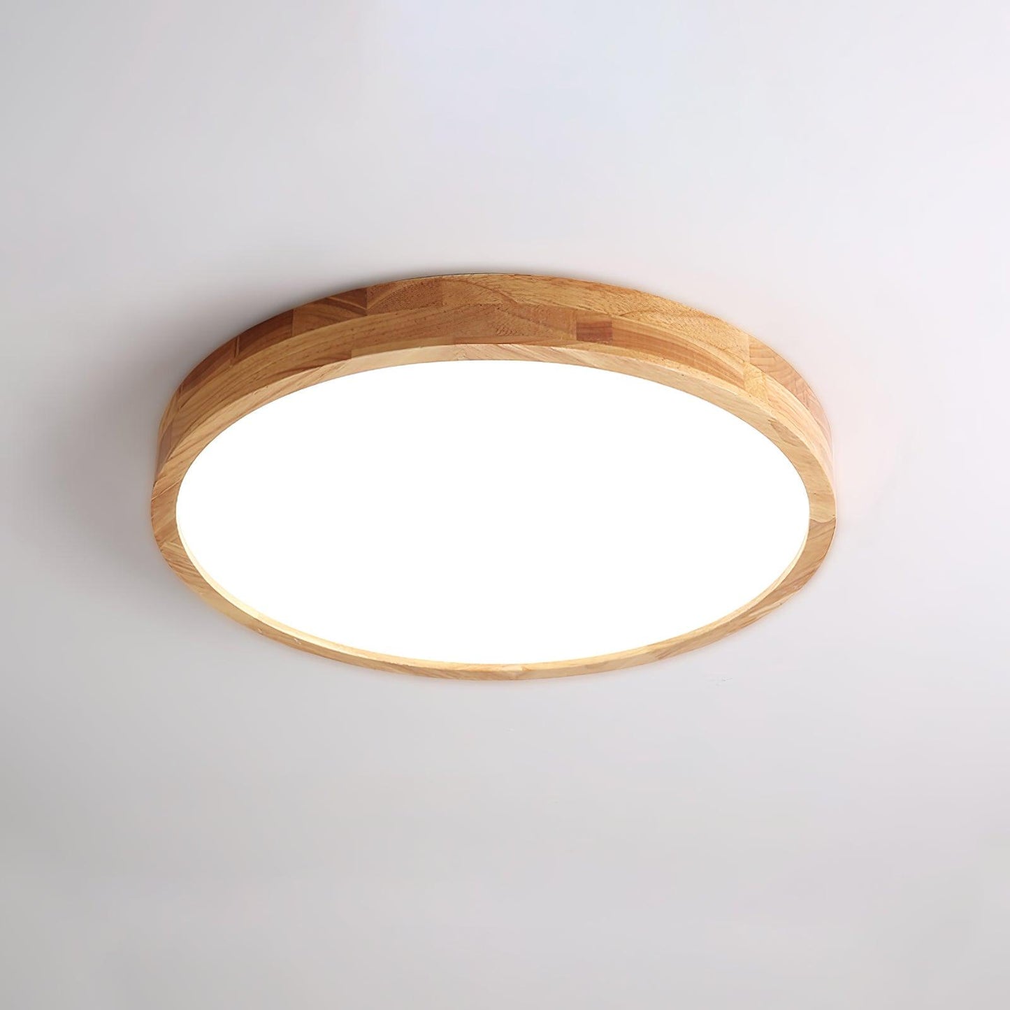 Plafondlamp Scandinavisch met Houten Rand en Geïntegreerd LED