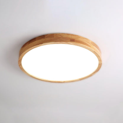 Plafondlamp Scandinavisch met Houten Rand en Geïntegreerd LED