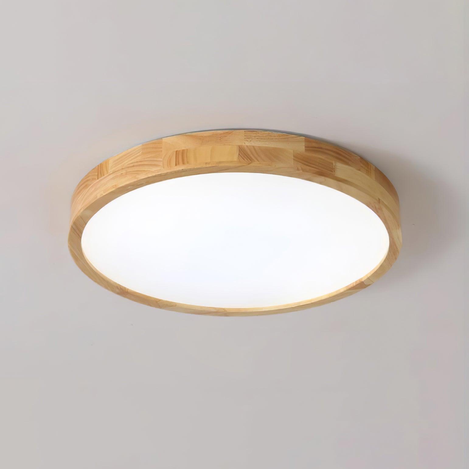 Plafondlamp Scandinavisch met Houten Rand en Geïntegreerd LED