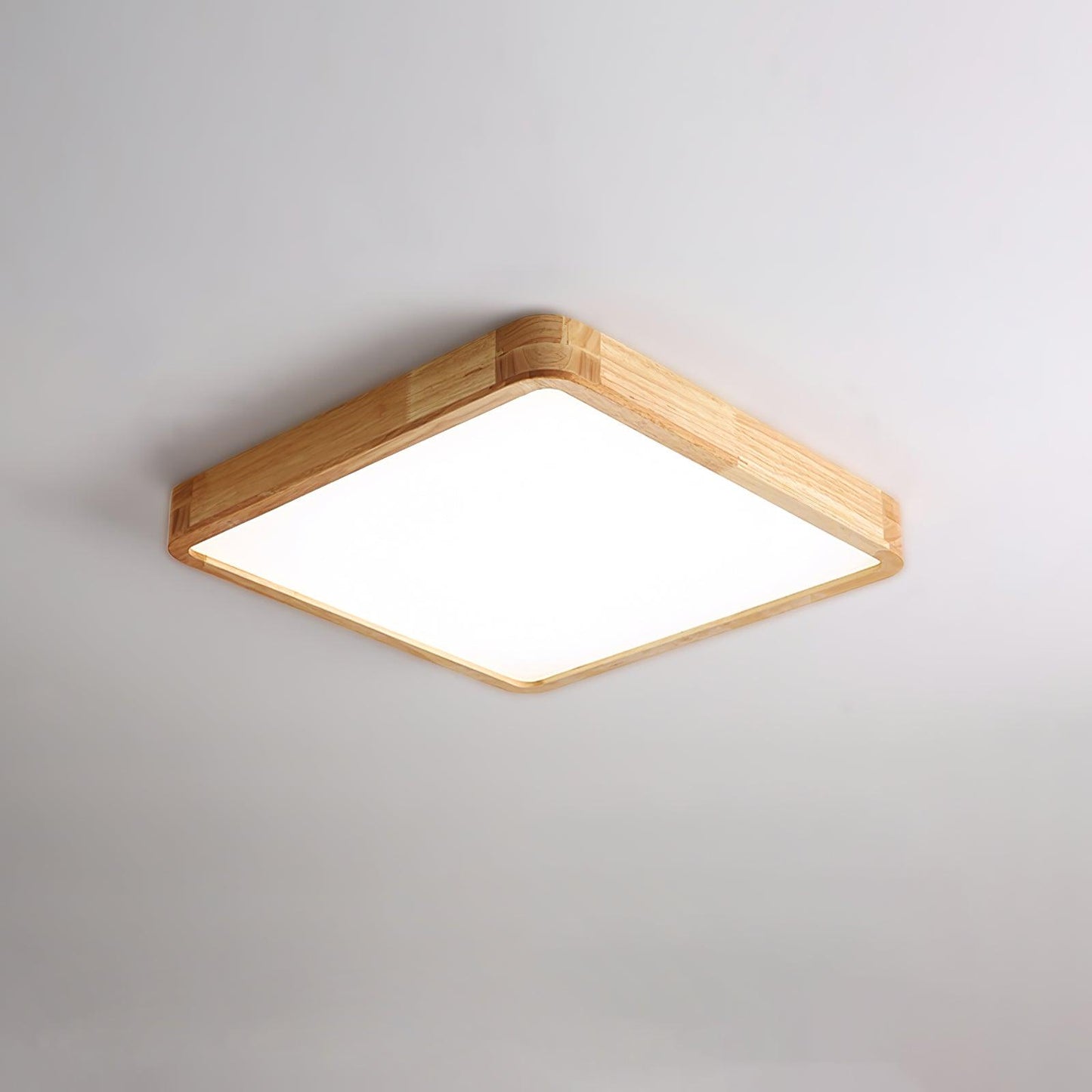 Plafondlamp Scandinavisch met Houten Rand en Geïntegreerd LED
