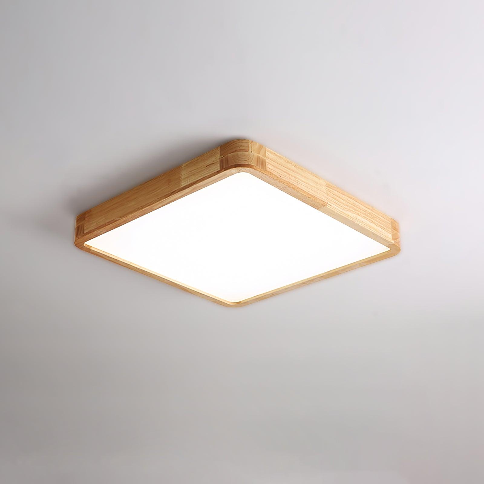 Plafondlamp Scandinavisch met Houten Rand en Geïntegreerd LED