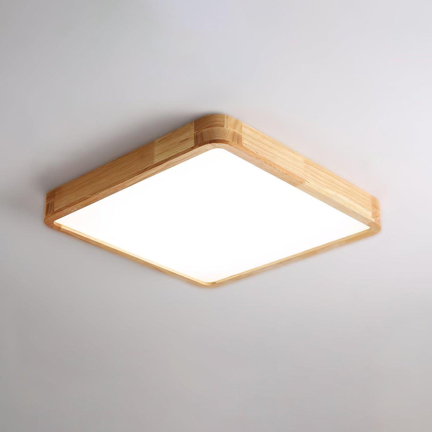 Plafondlamp Scandinavisch met Houten Rand en Geïntegreerd LED