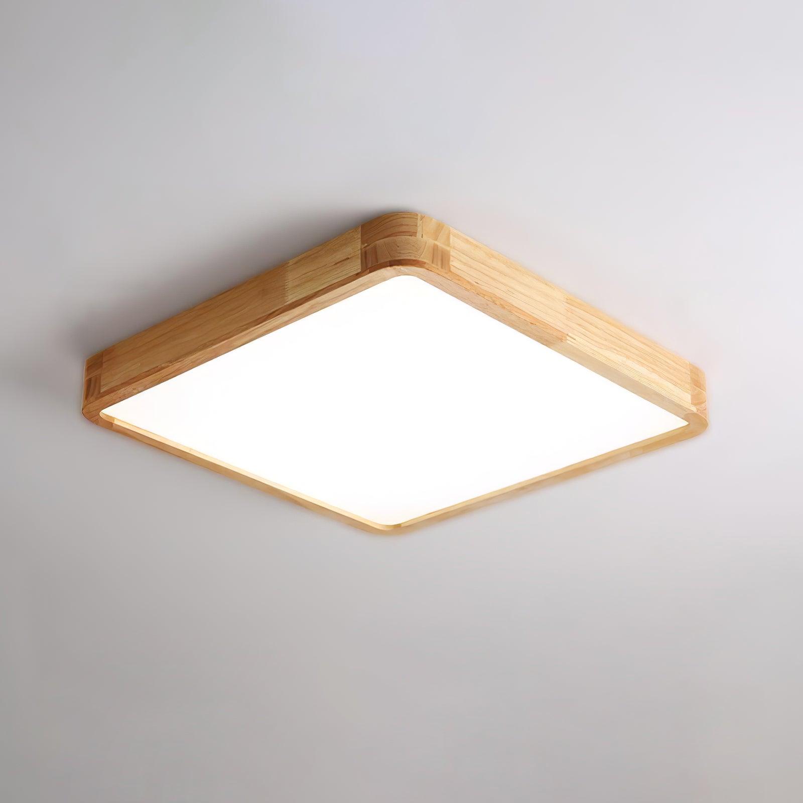 Plafondlamp Scandinavisch met Houten Rand en Geïntegreerd LED