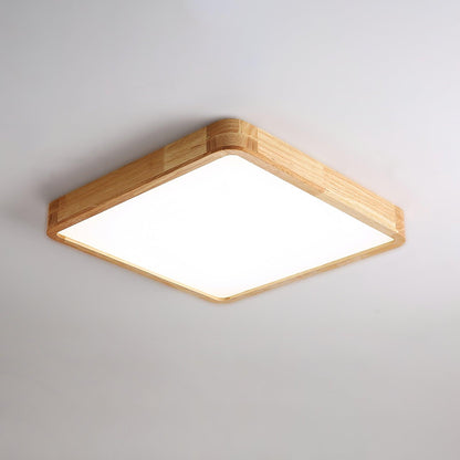 Plafondlamp Scandinavisch met Houten Rand en Geïntegreerd LED