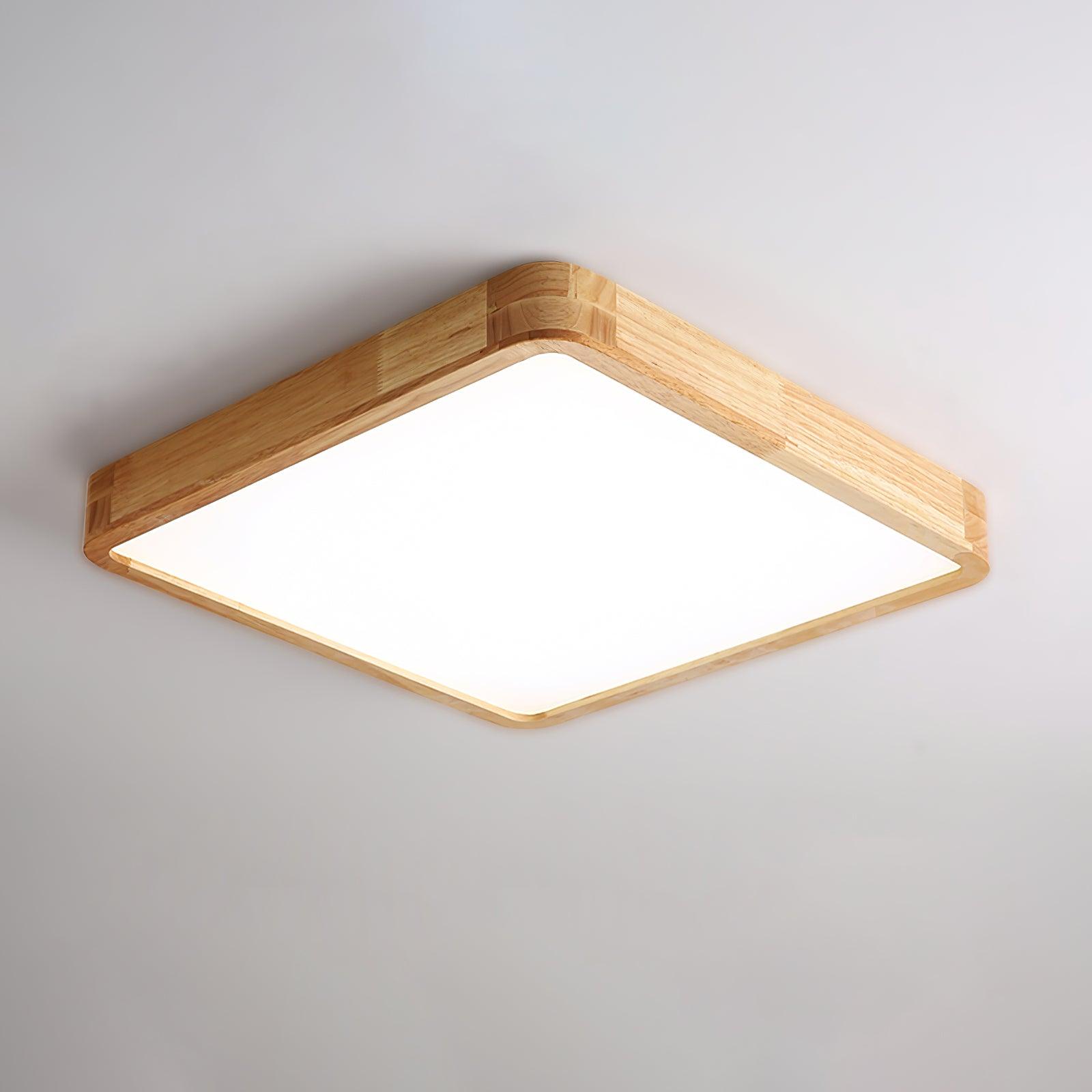 Plafondlamp Scandinavisch met Houten Rand en Geïntegreerd LED