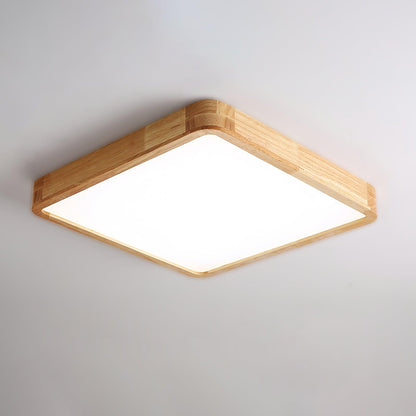 Plafondlamp Scandinavisch met Houten Rand en Geïntegreerd LED
