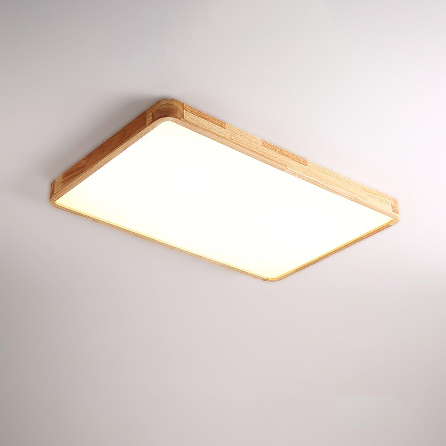 Plafondlamp Scandinavisch met Houten Rand en Geïntegreerd LED ##POS:64##