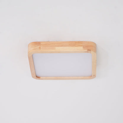 Plafondlamp Scandinavisch met Houten Rand en Geïntegreerd LED