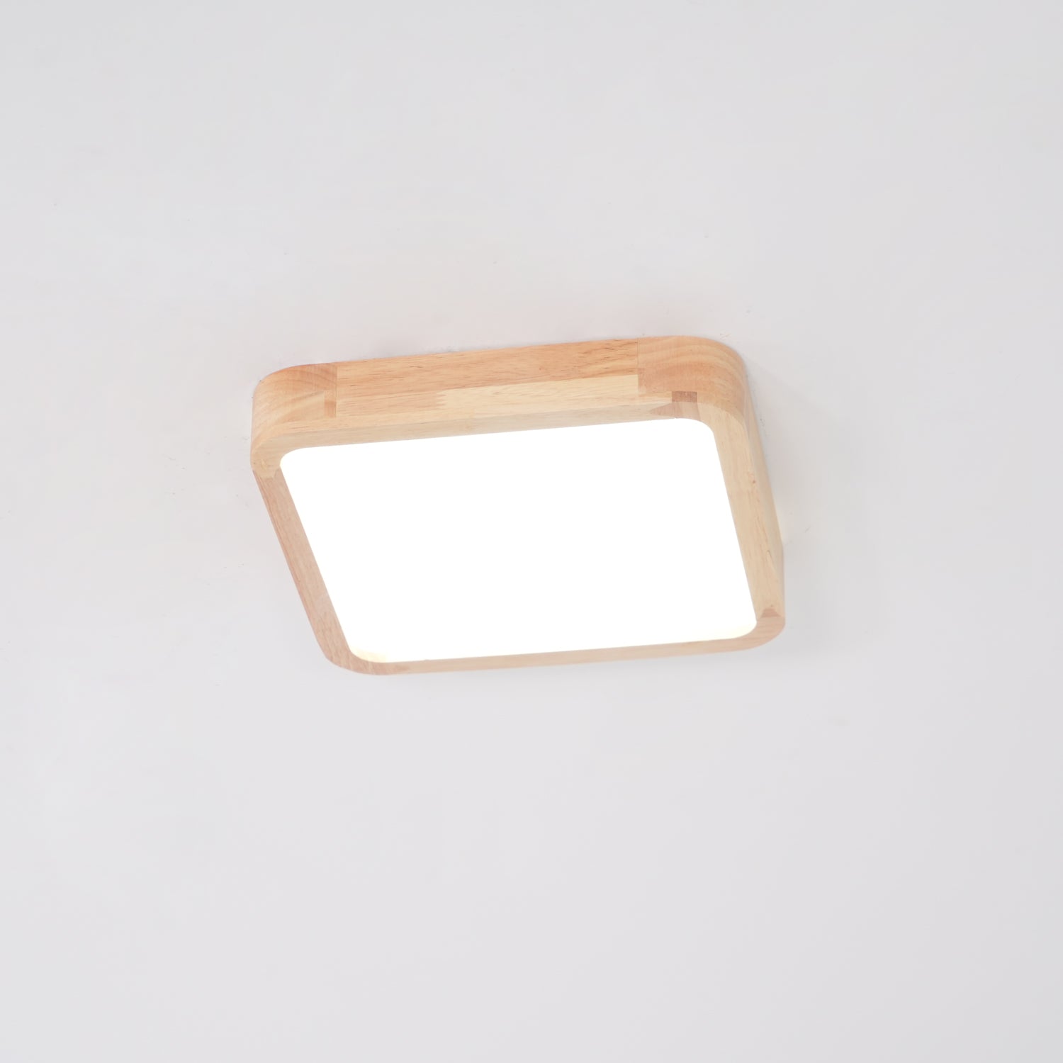 Plafondlamp Scandinavisch met Houten Rand en Geïntegreerd LED