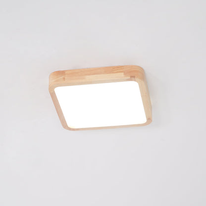 Plafondlamp Scandinavisch met Houten Rand en Geïntegreerd LED
