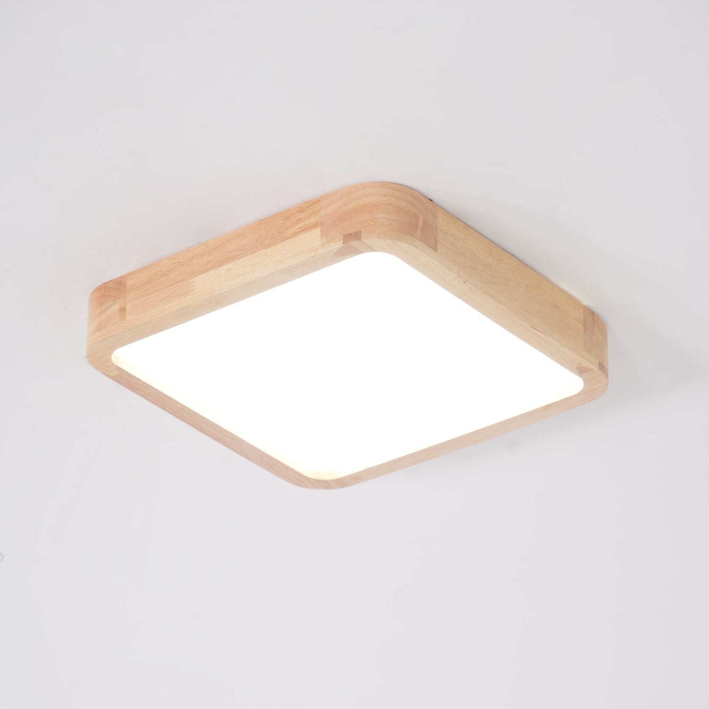Plafondlamp Scandinavisch met Houten Rand en Geïntegreerd LED