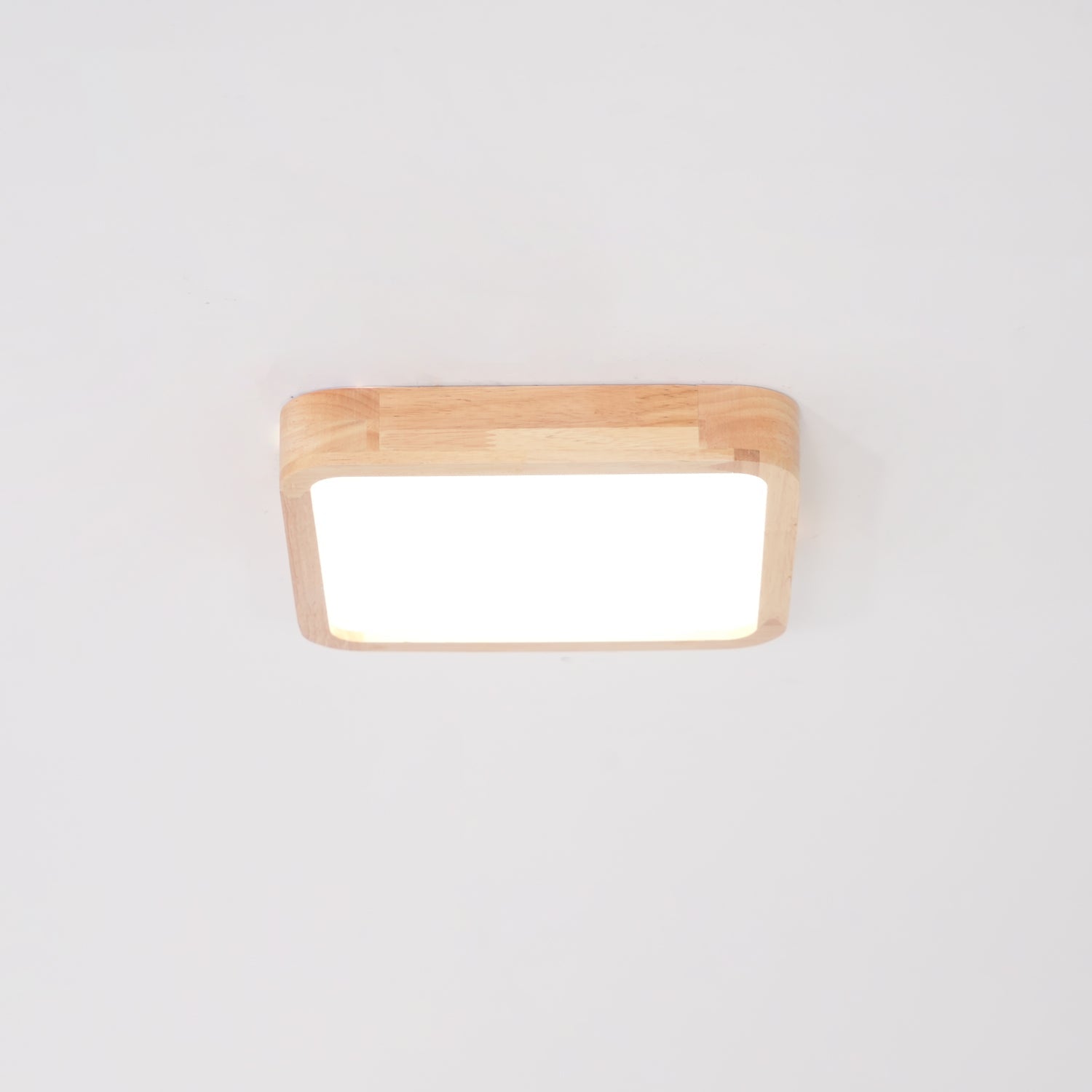 Plafondlamp Scandinavisch met Houten Rand en Geïntegreerd LED