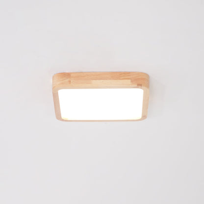 Plafondlamp Scandinavisch met Houten Rand en Geïntegreerd LED