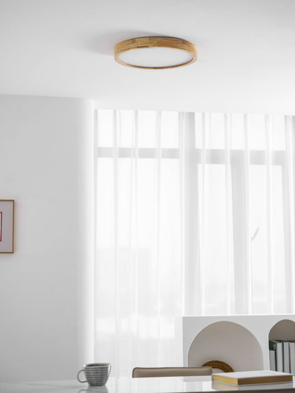 Plafondlamp Scandinavisch met Houten Rand en Geïntegreerd LED