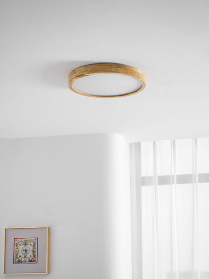 Plafondlamp Scandinavisch met Houten Rand en Geïntegreerd LED