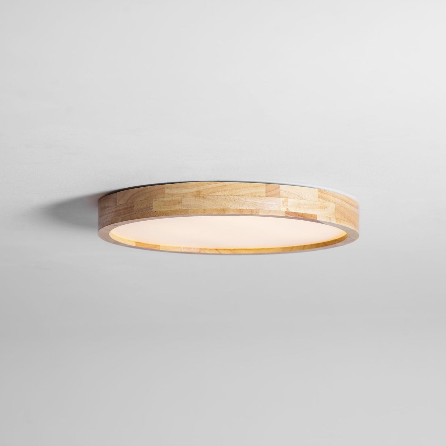 Plafondlamp Scandinavisch met Houten Rand en Geïntegreerd LED